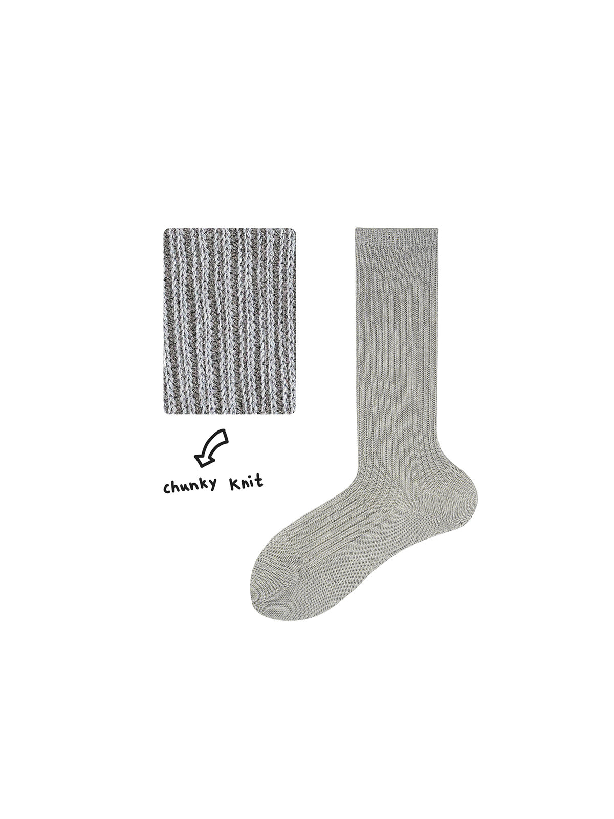 beeff Exclusive Dyed Light Grey Ramie Cotton Mid-Calf Socks