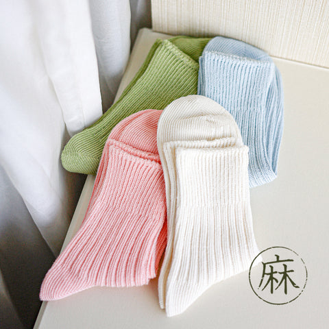 Ramie Thick Needle Middle Socks