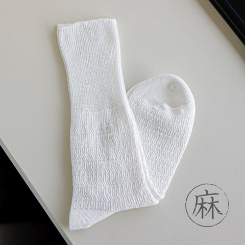 Ramie knitted pile socks